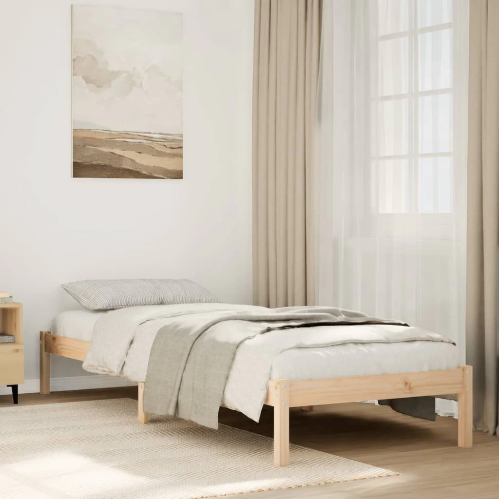 ekstra lang sengeramme uden madras 100x210 cm massivt fyrretræ