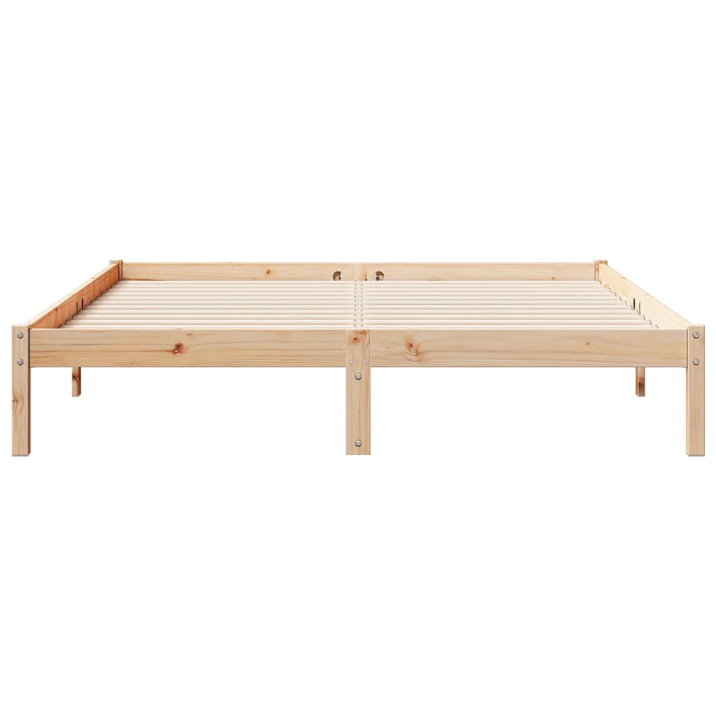 ekstra lang sengeramme uden madras 140x210 cm massivt fyrretræ - Image 4
