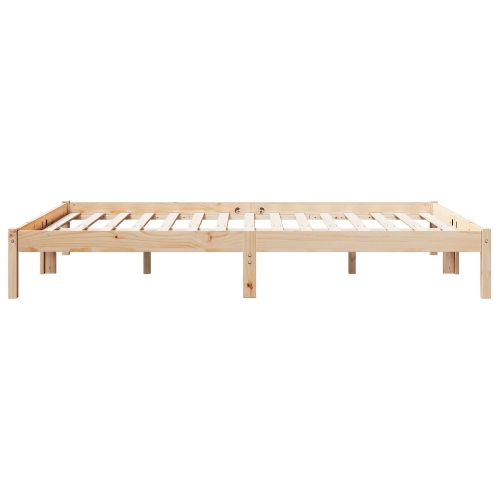 ekstra lang sengeramme uden madras 140x210 cm massivt fyrretræ - Image 5