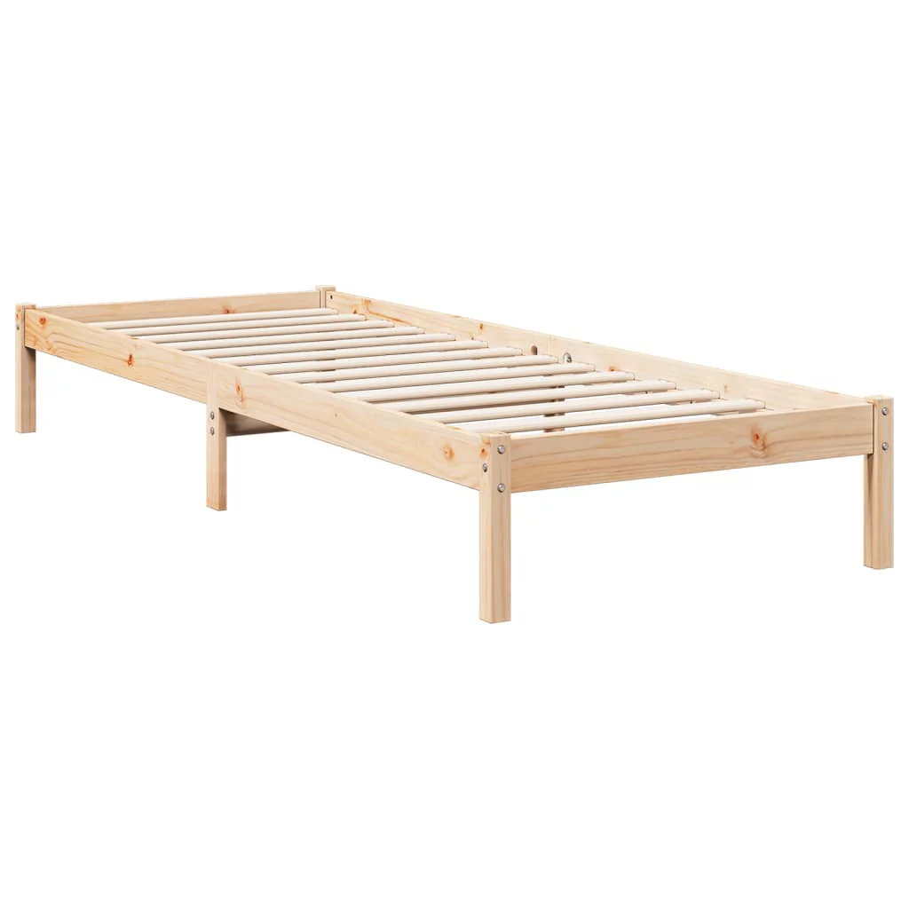 ekstra lang sengeramme uden madras 80x210 cm massivt fyrretræ - Image 3