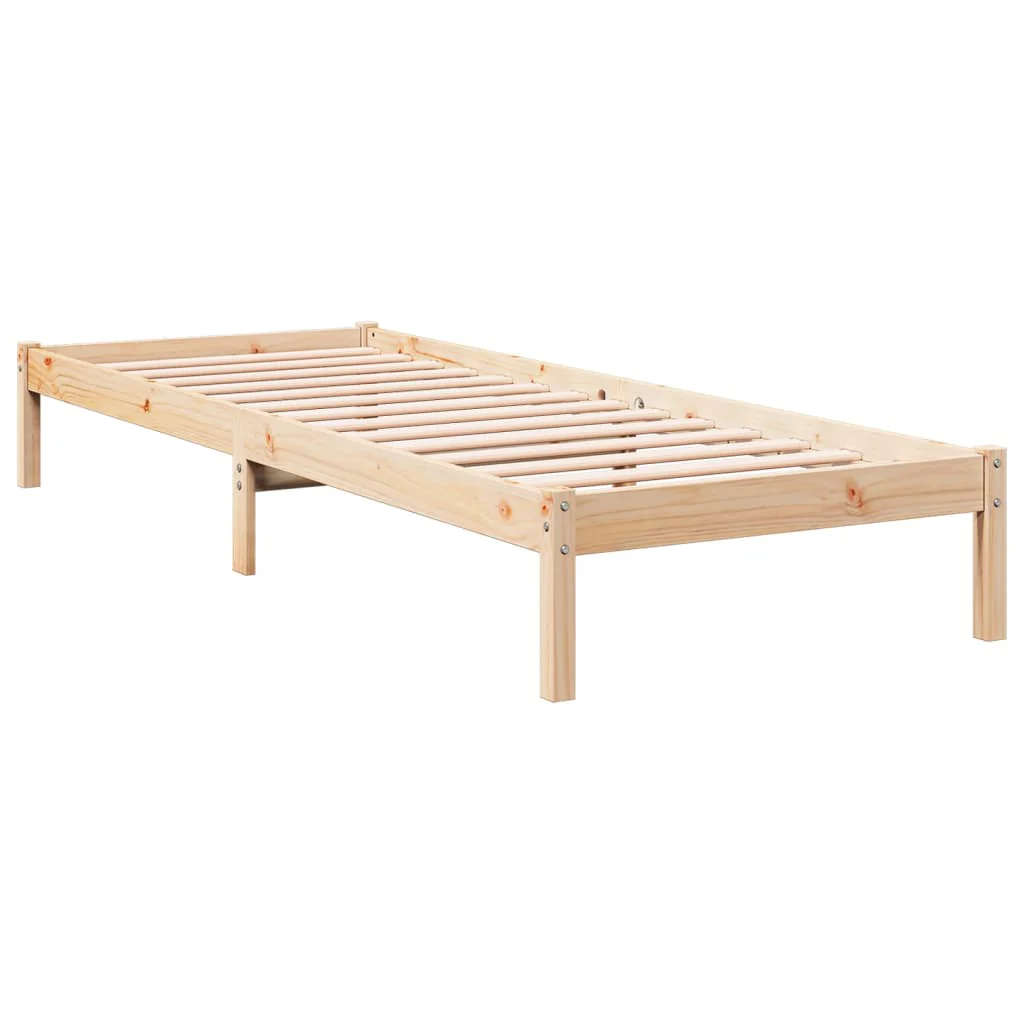 ekstra lang sengeramme uden madras 90x210 cm massivt fyrretræ - Image 3