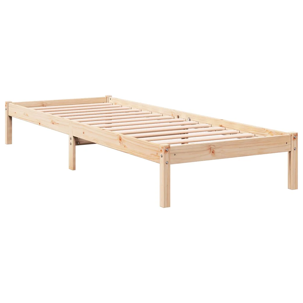 ekstra lang sengeramme uden madras 90x220 cm massivt fyrretræ - Image 6