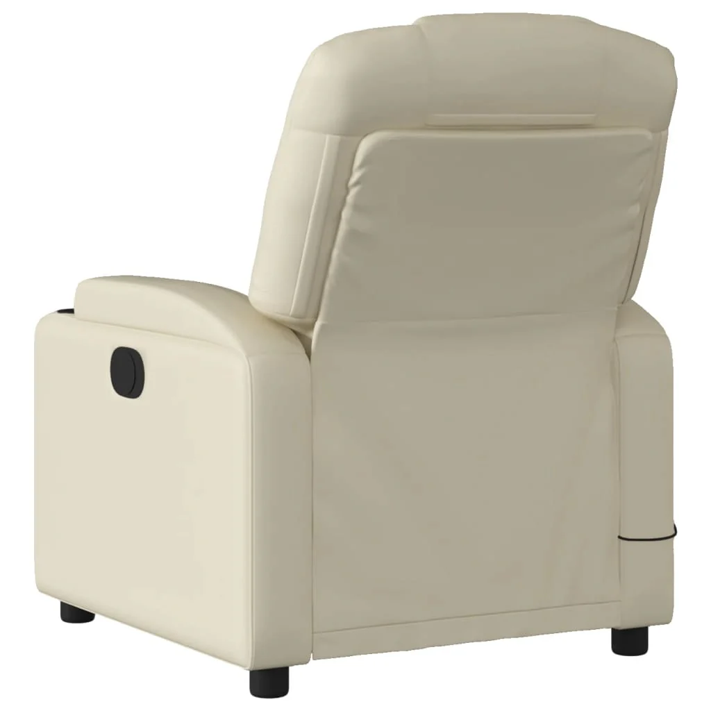 eldrevet massagestol kunstlæder cremefarvet - Image 5