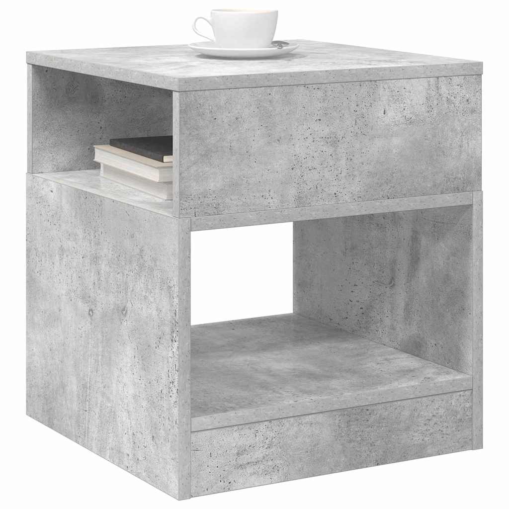 Endebord 2 pcs Beton Grå 40,5 x 40 x 45 cm Konstrueret træ - Image 3
