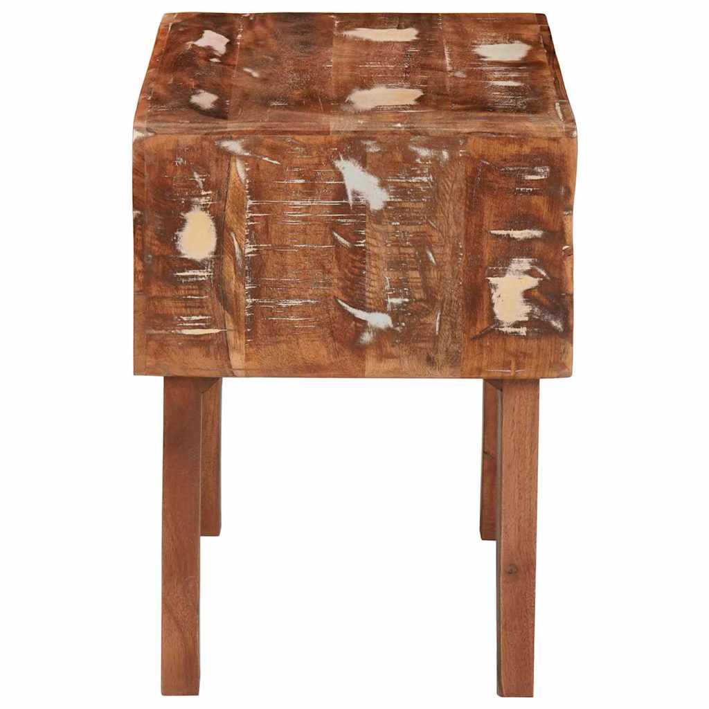 Endebord med hylde Brun 40 x 32 x 46 cm Solid genbrugs træ - Image 5