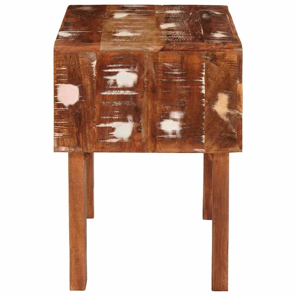 Endebord med skuffe Brun 40 x 32 x 46 cm Solid genbrugs træ - Image 6