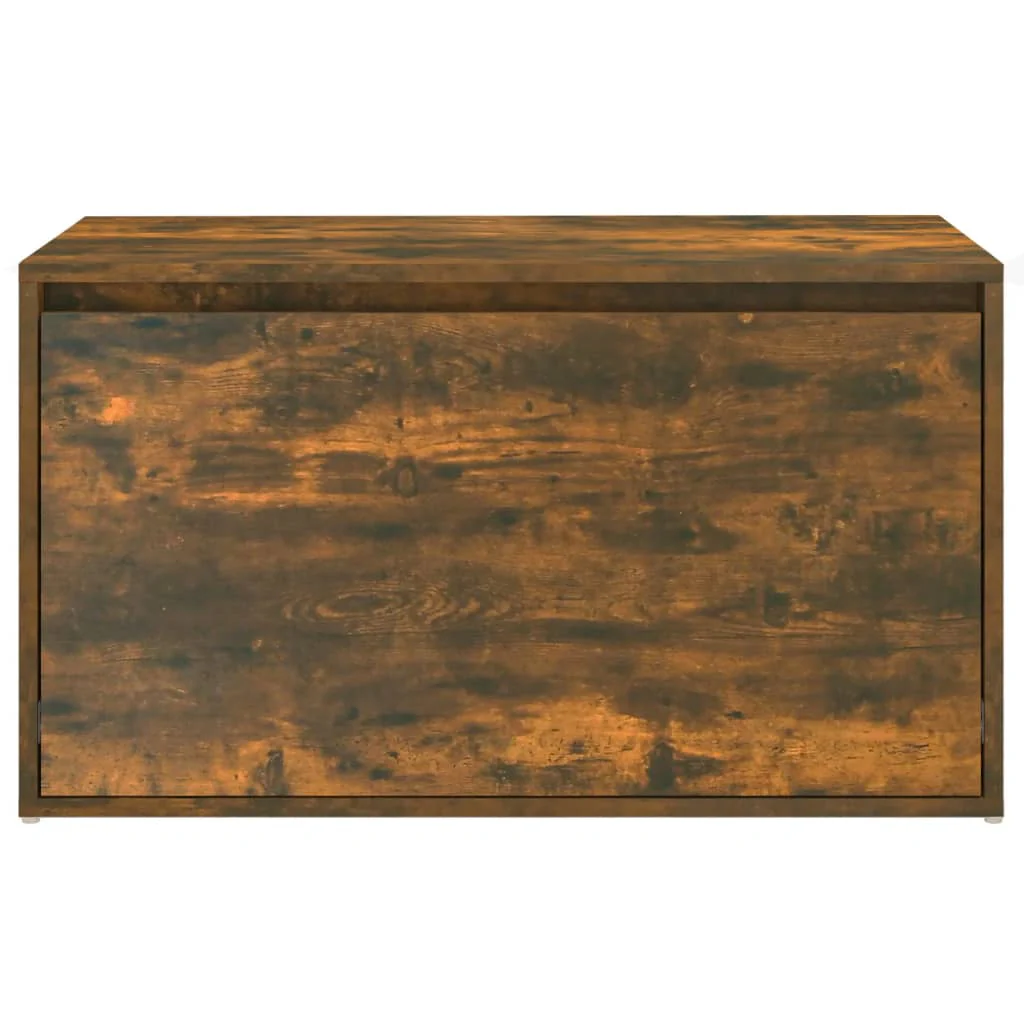 entrébænk 80x40x45 cm konstrueret træ røget egetræsfarve - Image 6