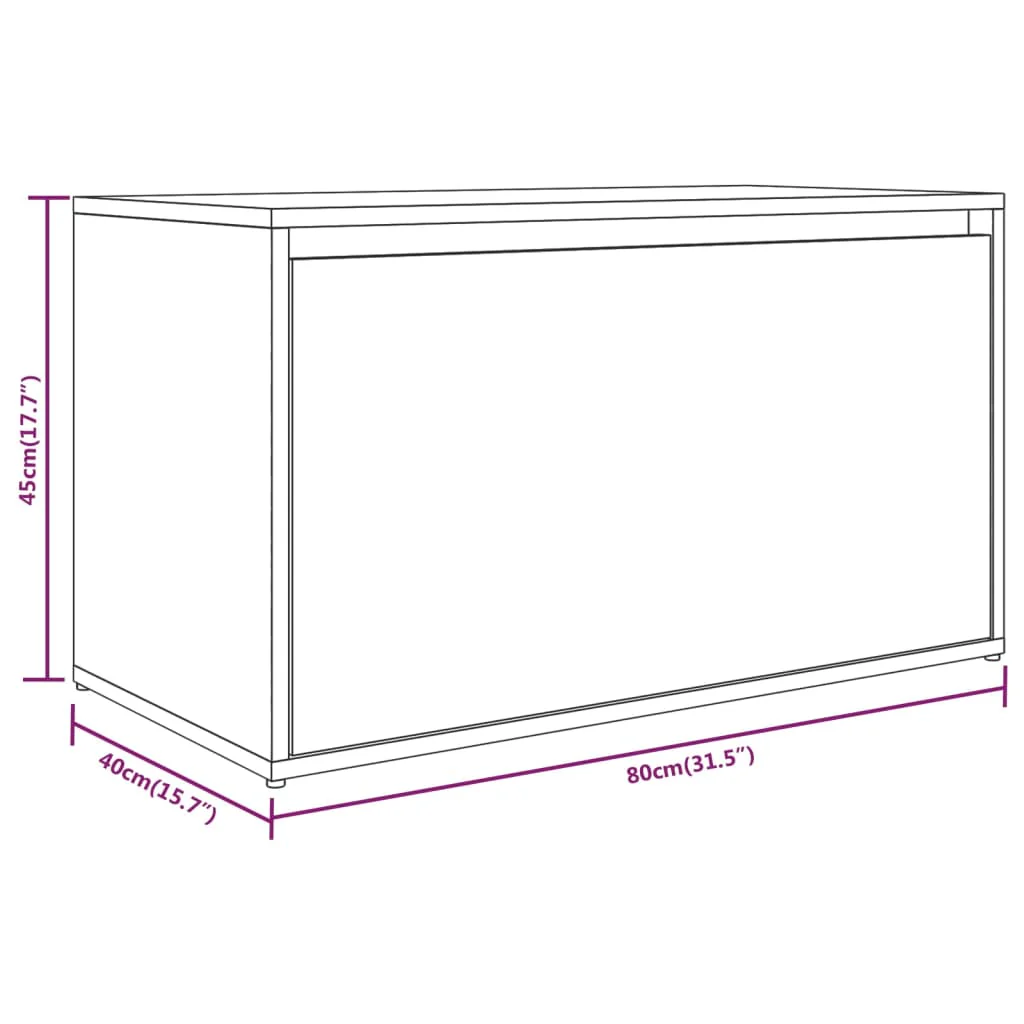 entrébænk 80x40x45 cm konstrueret træ røget egetræsfarve - Image 8