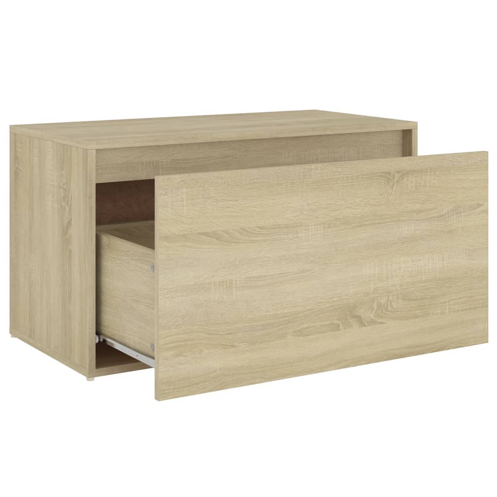 entrébænk 80x40x45 cm konstrueret træ sonoma-eg - Image 6