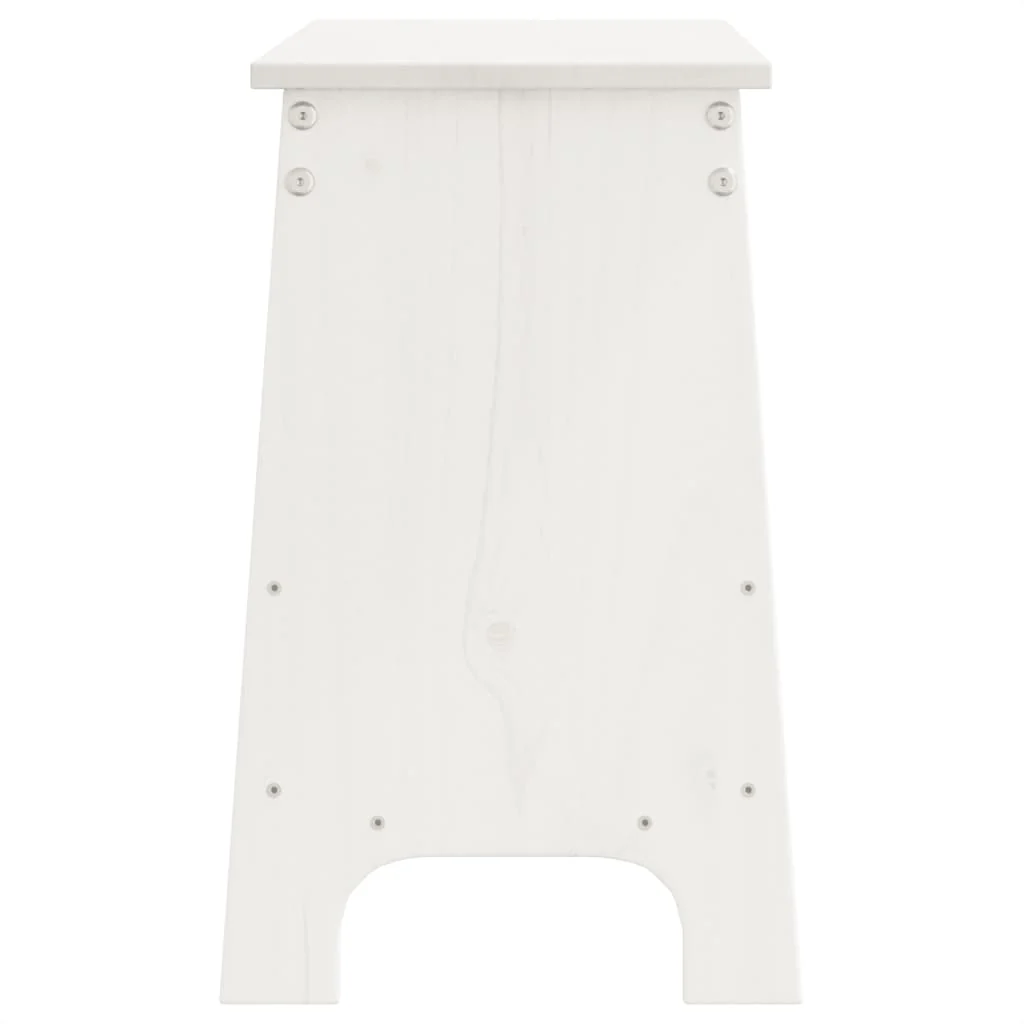 entrébænk hvid 100x28x45 cm massivt træ fyrretræ - Image 5