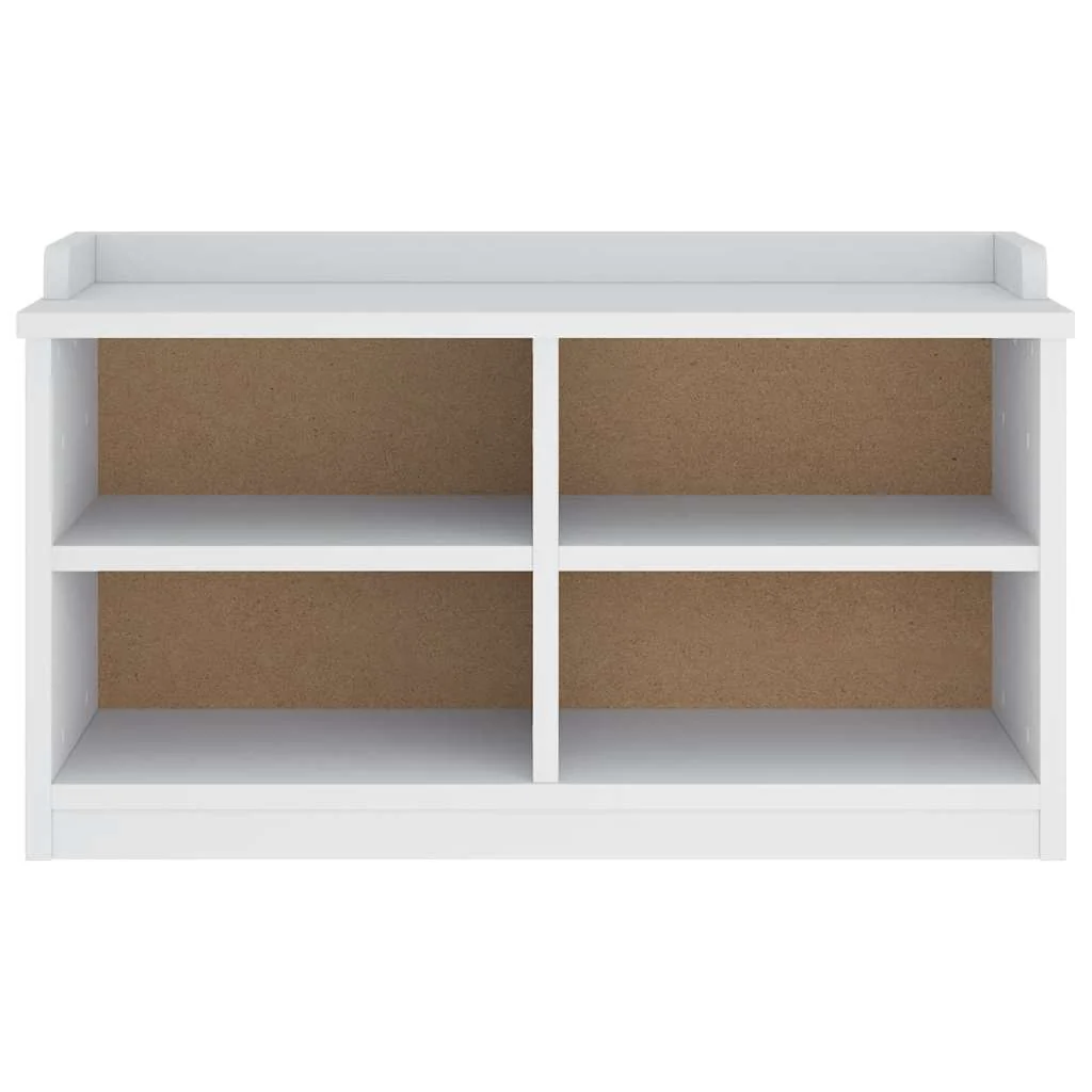 entrébænk SANDNES 87x40x50 cm massivt fyrretræ hvid - Image 5