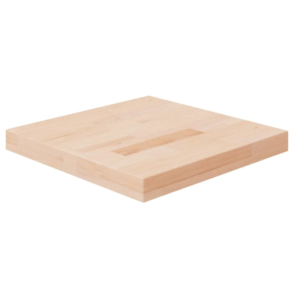 firkantet bordplade 40x40x4 cm ubehandlet massivt egetræ