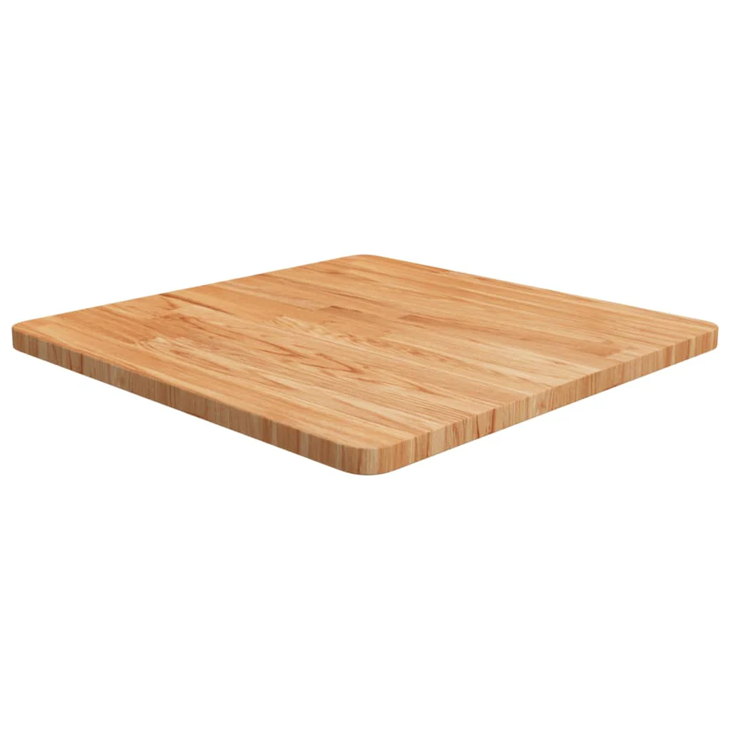firkantet bordplade 60x60x2,5 cm behandlet massivt eg lysebrun