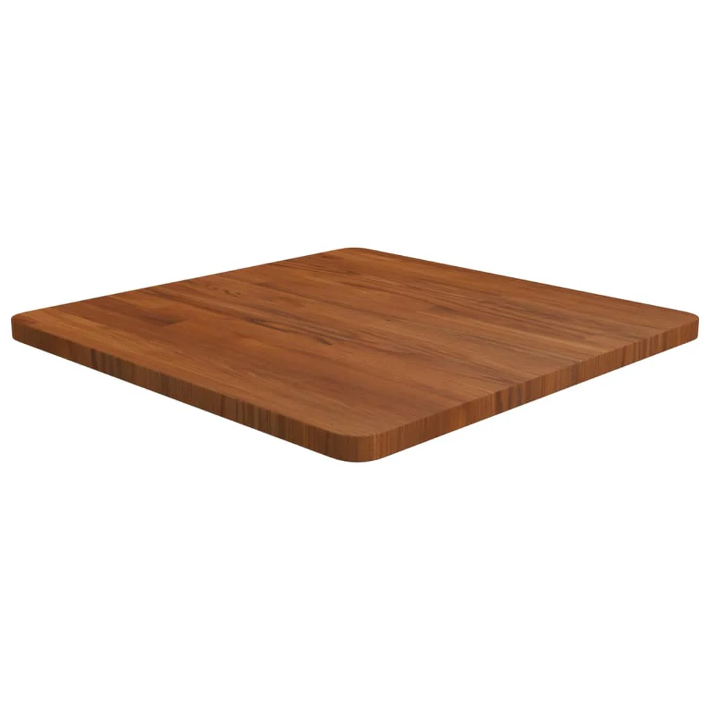 firkantet bordplade 60x60x2,5 cm behandlet massivt eg mørkebrun