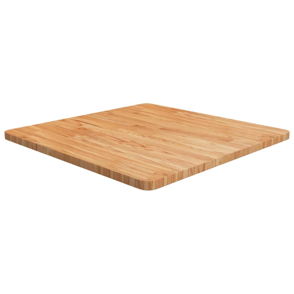firkantet bordplade 70x70x2,5 cm behandlet massivt eg lysebrun
