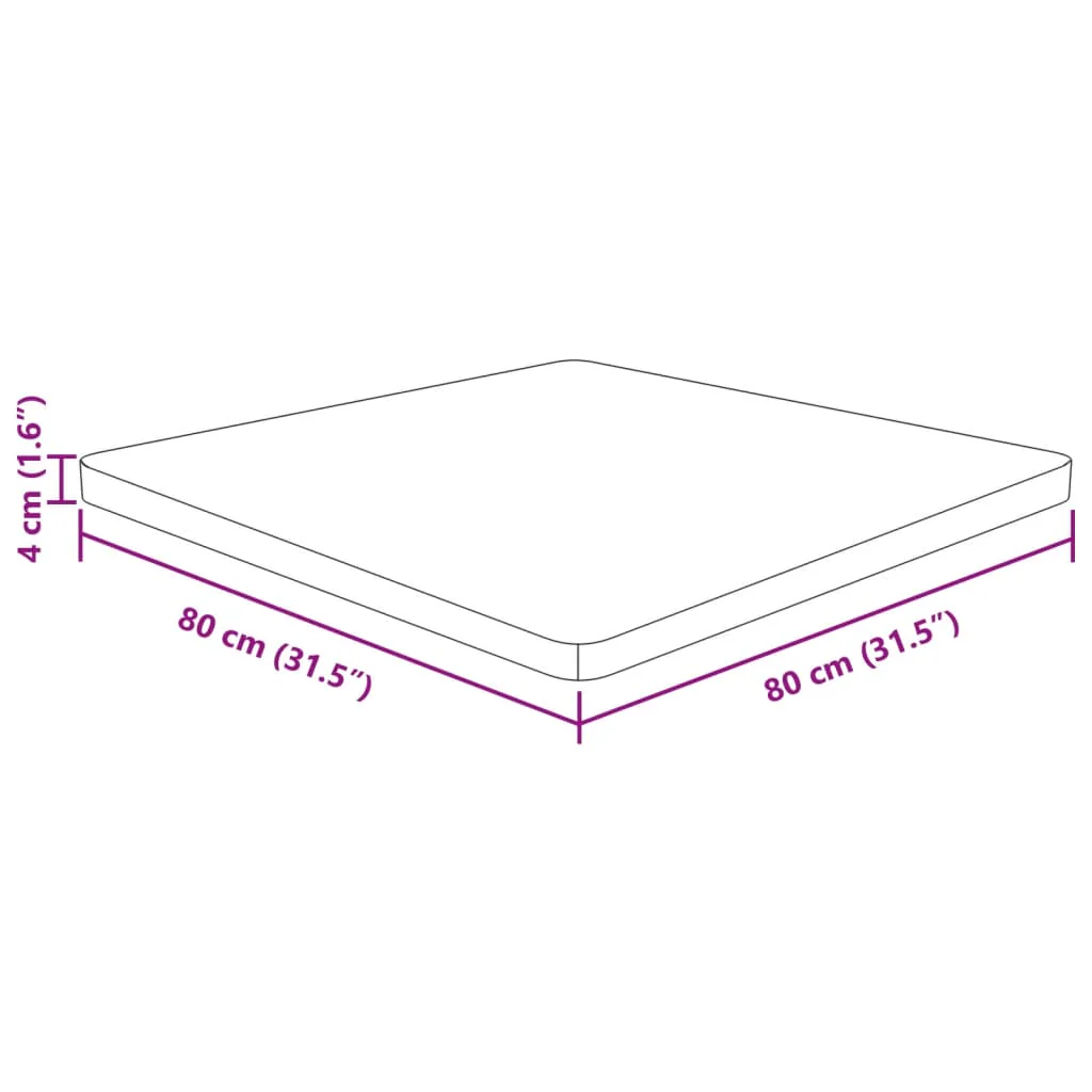 firkantet bordplade 80x80x4 cm behandlet massivt eg lysebrun - Image 4