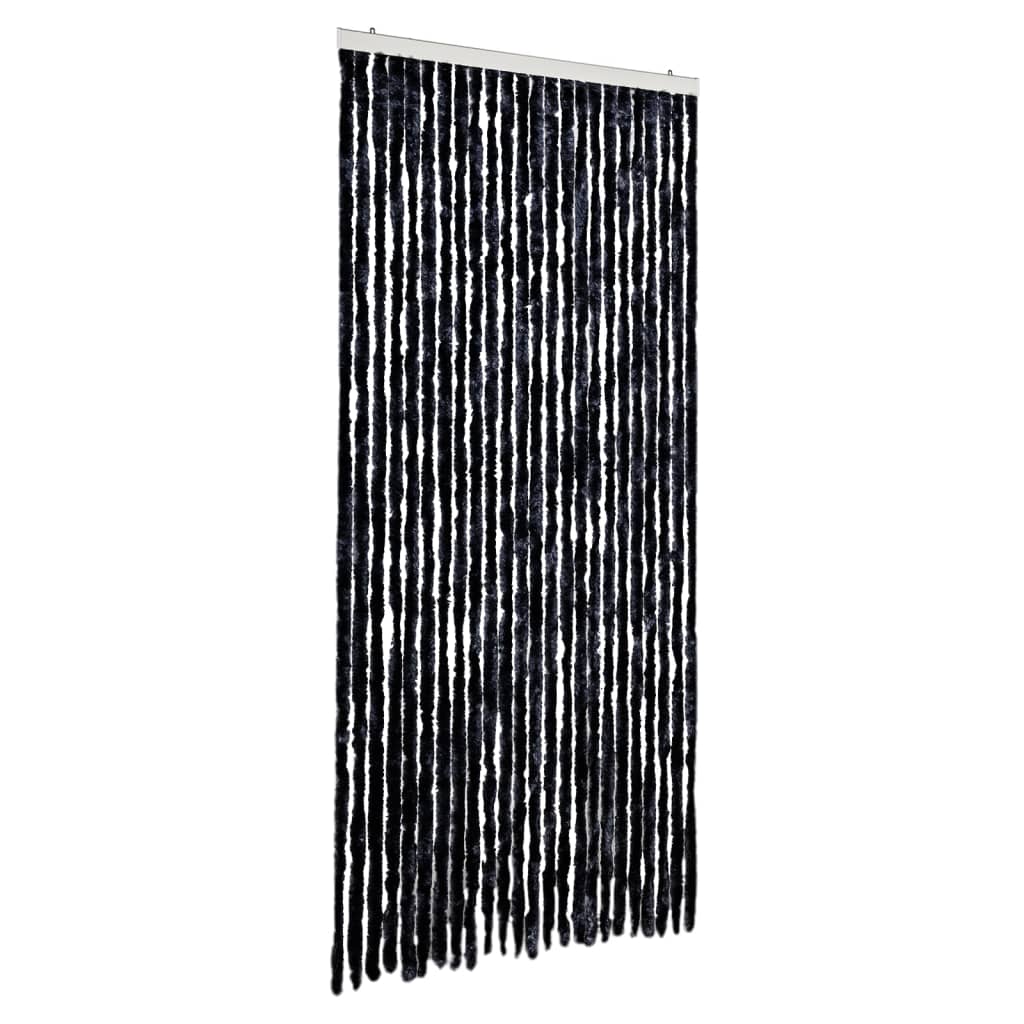 flueforhæng 100x200 cm chenille antracitgrå - Image 2