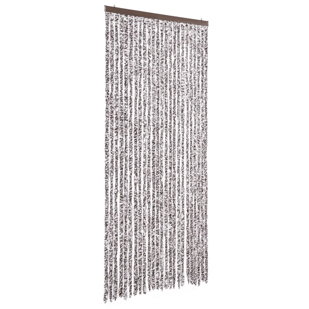 flueforhæng 100x200 cm chenille brun og beige - Image 2