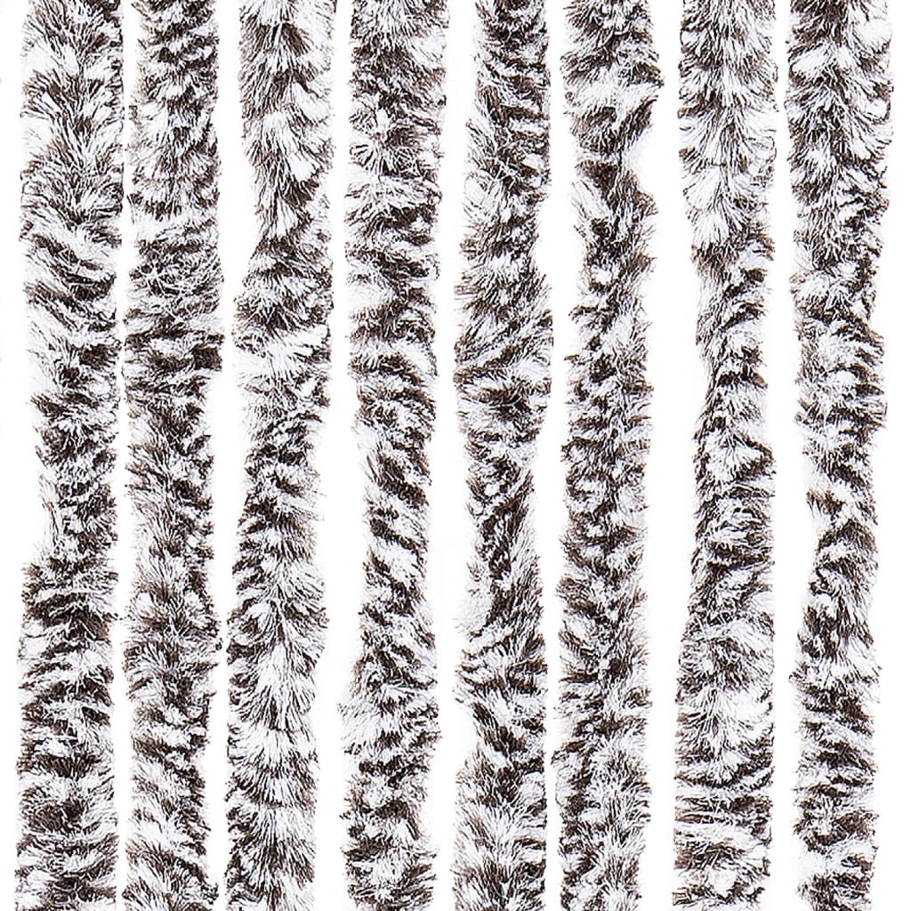 flueforhæng 100x200 cm chenille brun og beige - Image 5