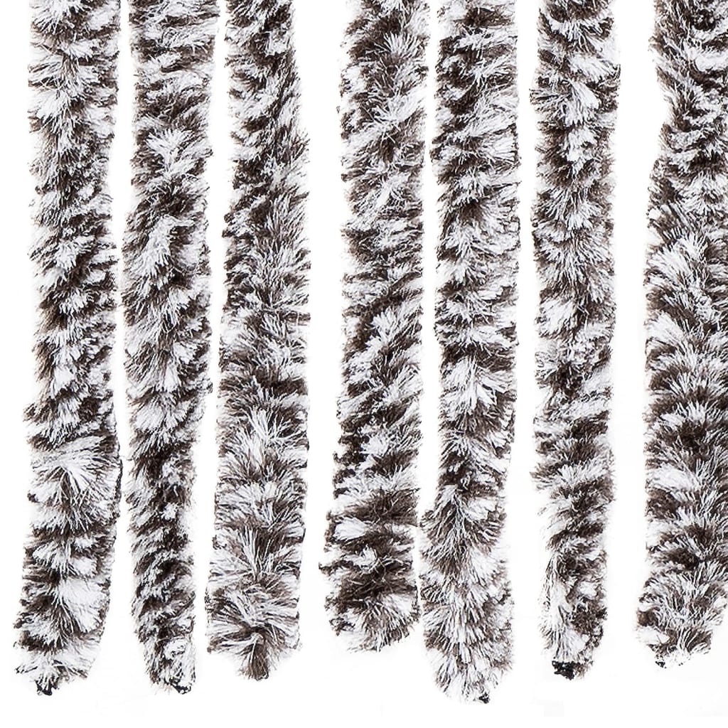 flueforhæng 100x200 cm chenille brun og beige - Image 6