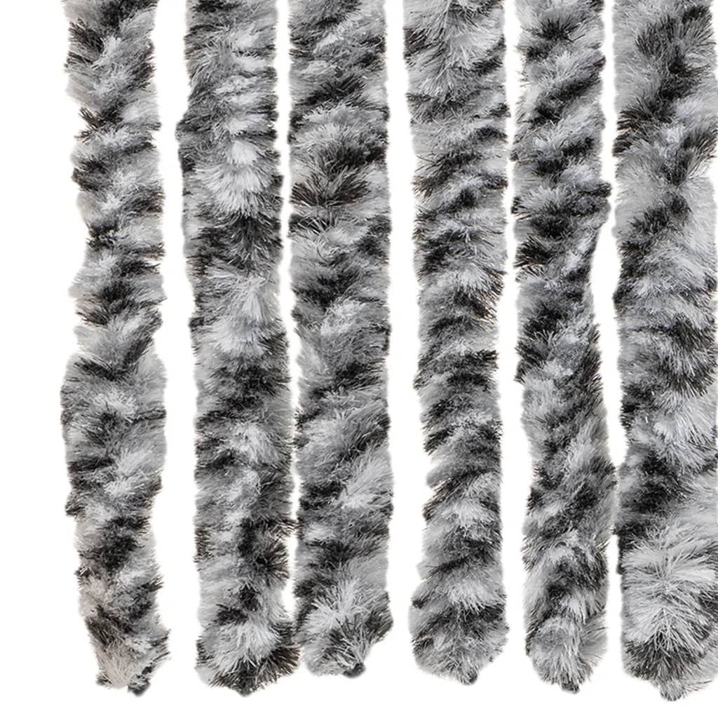 flueforhæng 100x200 cm chenille grå + sort og hvid - Image 5