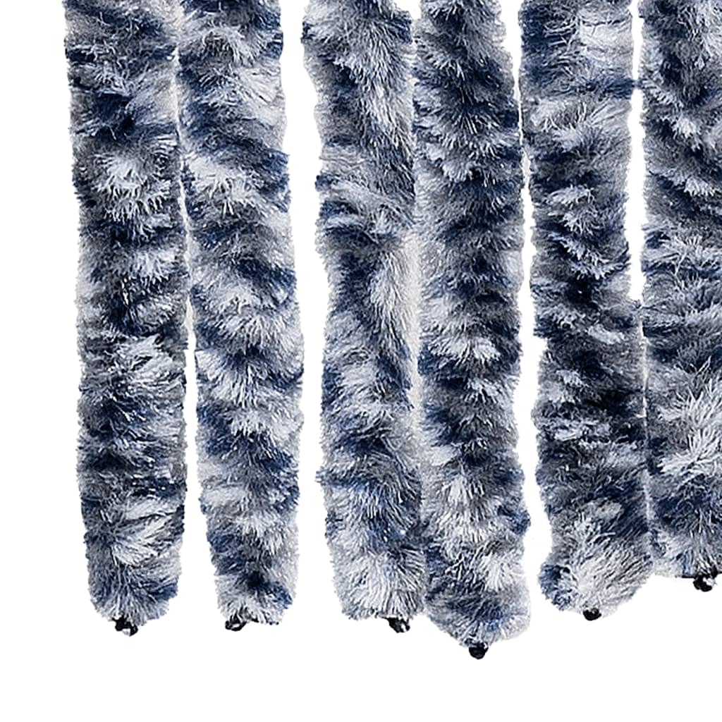 flueforhæng 100x230 cm chenille blå og hvid - Image 6