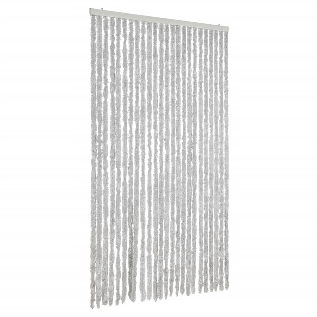 flueforhæng 100x230 cm chenille grå - Image 2