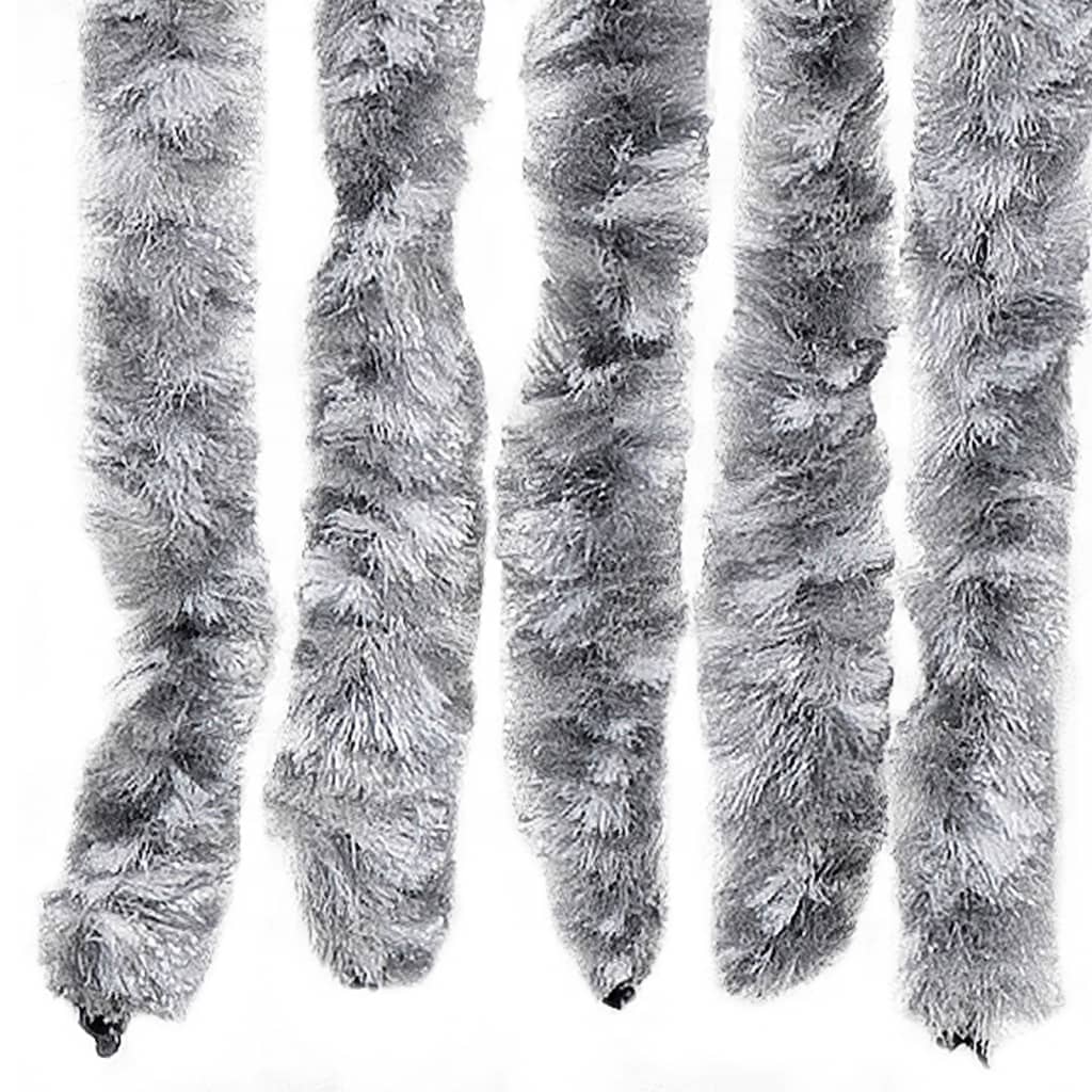 flueforhæng 100x230 cm chenille grå og hvid - Image 6