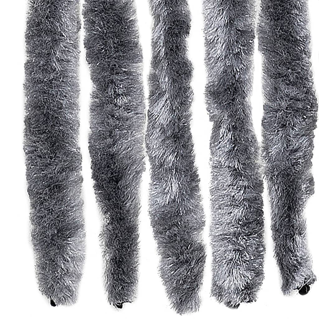 flueforhæng 100x230 cm chenille sølvfarvet - Image 6