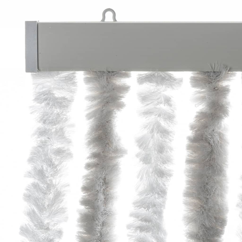 flueforhæng 90x200 cm chenille lysegrå og hvid - Image 4