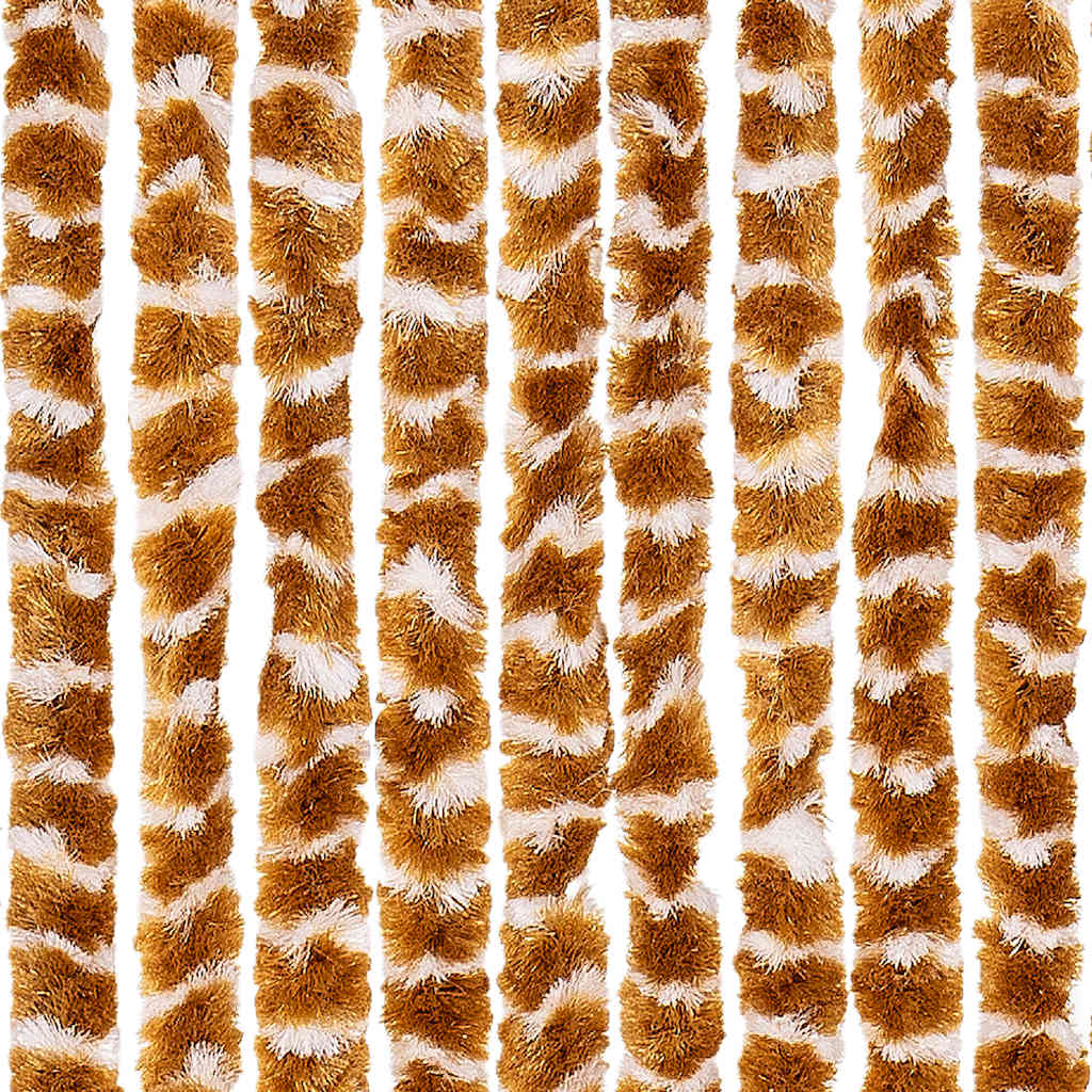 flueforhæng 90x200 cm chenille okkergul og hvid - Image 5