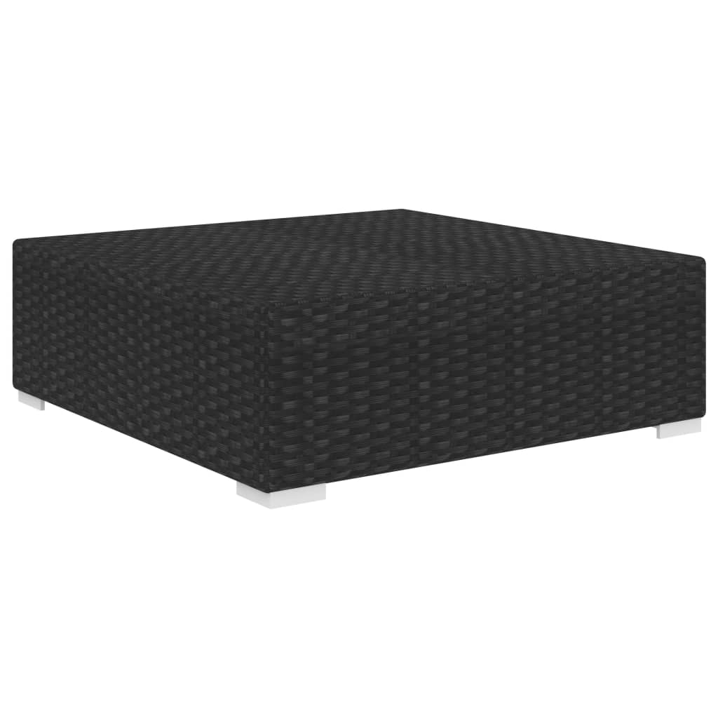 fodskammel med hynde polyrattan sort - Image 2