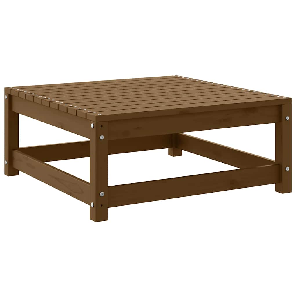 fodskammel til haven 70x70x30 cm massivt fyrretræ gyldenbrun
