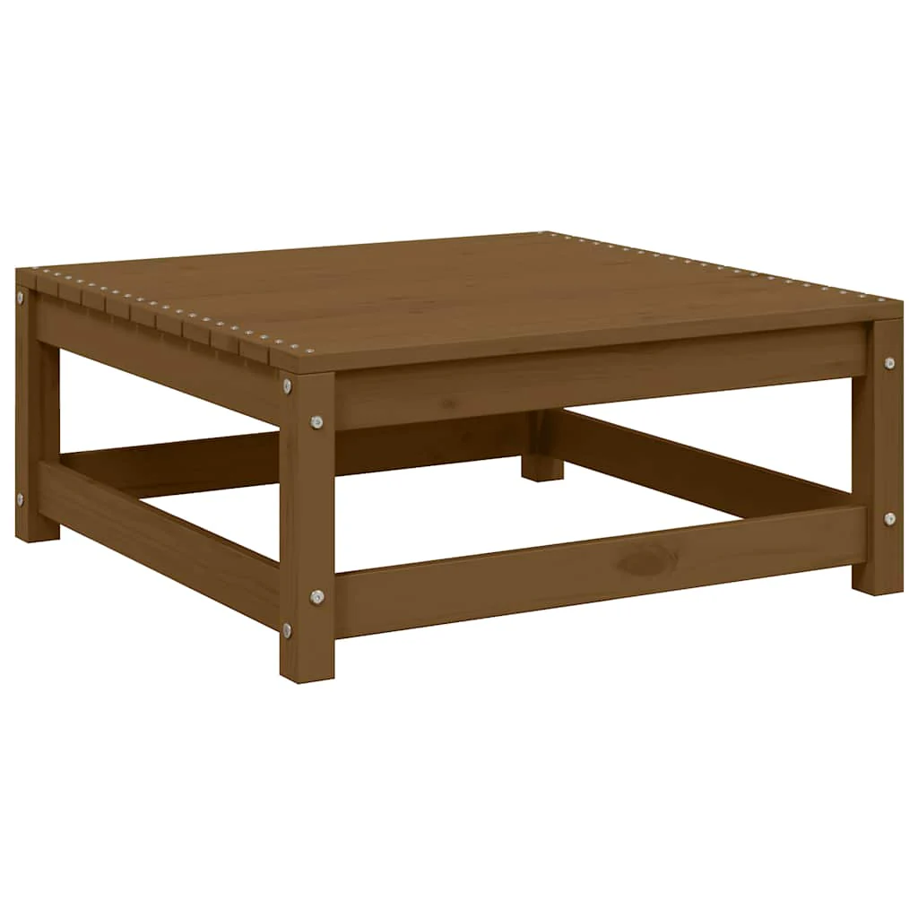fodskammel til haven 70x70x30 cm massivt fyrretræ gyldenbrun - Image 6