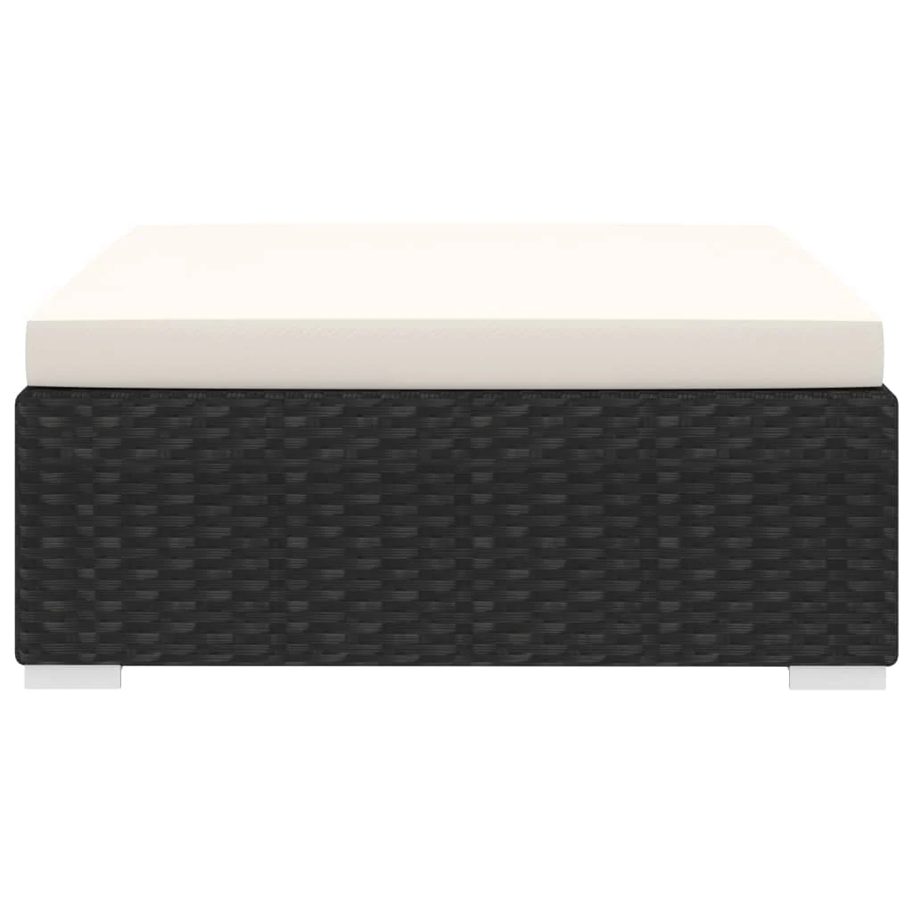 fodskammel til sofa1 stk. med hynde polyrattan sort - Image 3