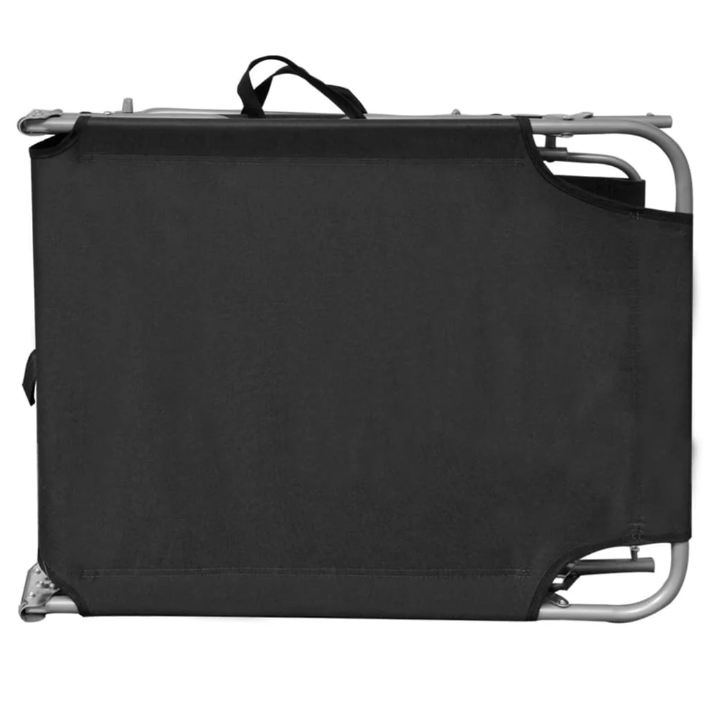 foldbar liggestol med baldakin aluminium sort - Image 4