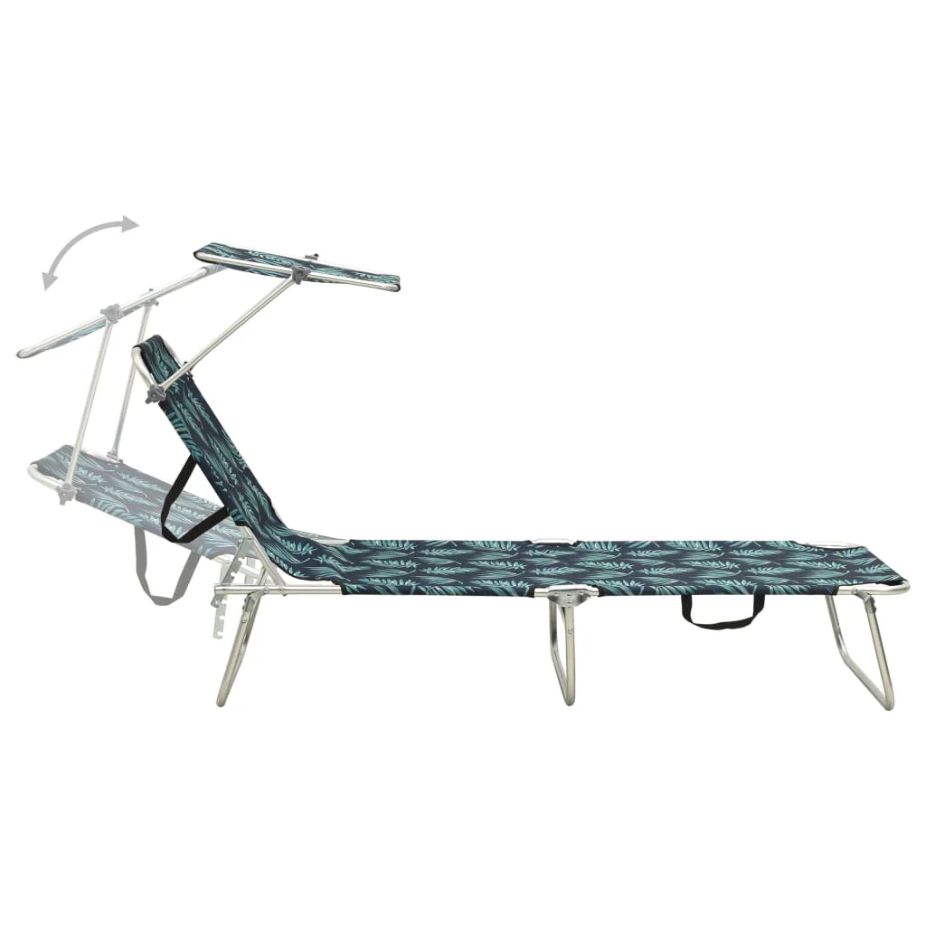 foldbar liggestol med baldakin stål bladtryk - Image 3