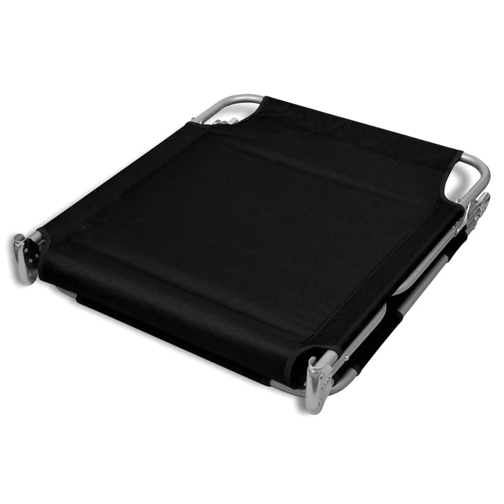 foldbar liggestol med hovedpude pulverlakeret stål sort - Image 6