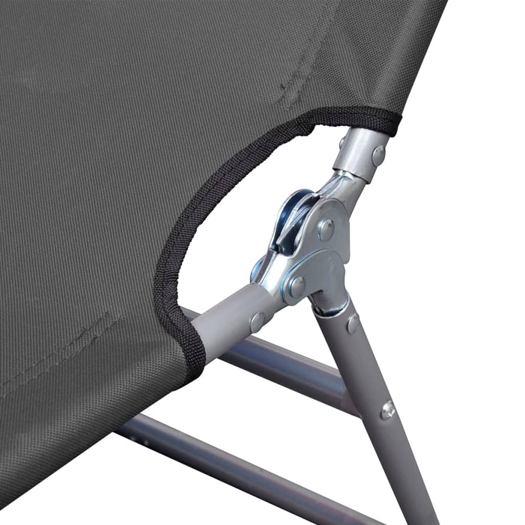 foldbar liggestol med justerbart ryglæn grå - Image 5