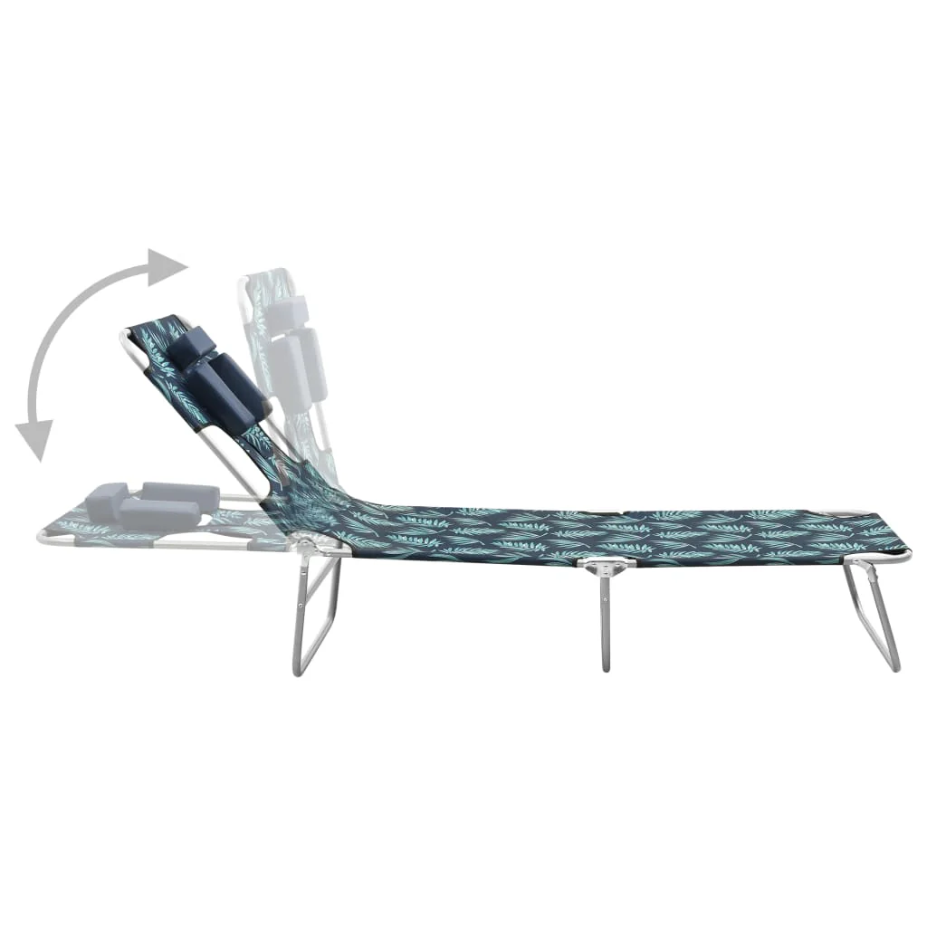 foldbar liggestol med nakkehynde stål bladtryk - Image 3
