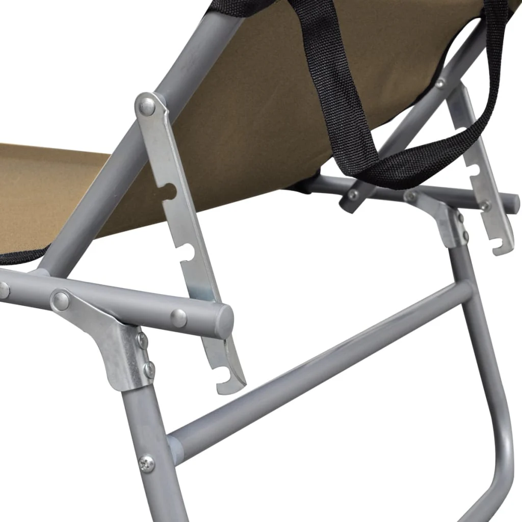 foldbar liggestol med tag stål gråbrun - Image 6