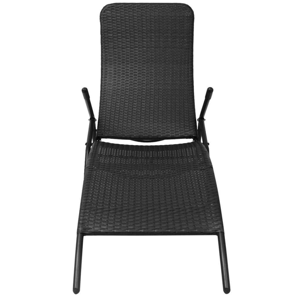 foldbar liggestol polyrattan sort - Image 2
