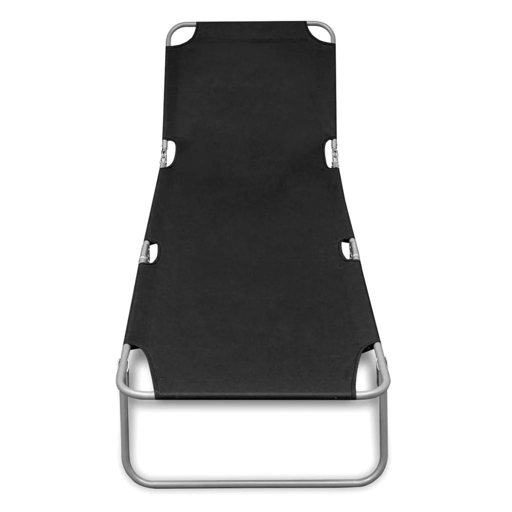 foldbar liggestol pulverlakeret stål sort - Image 2