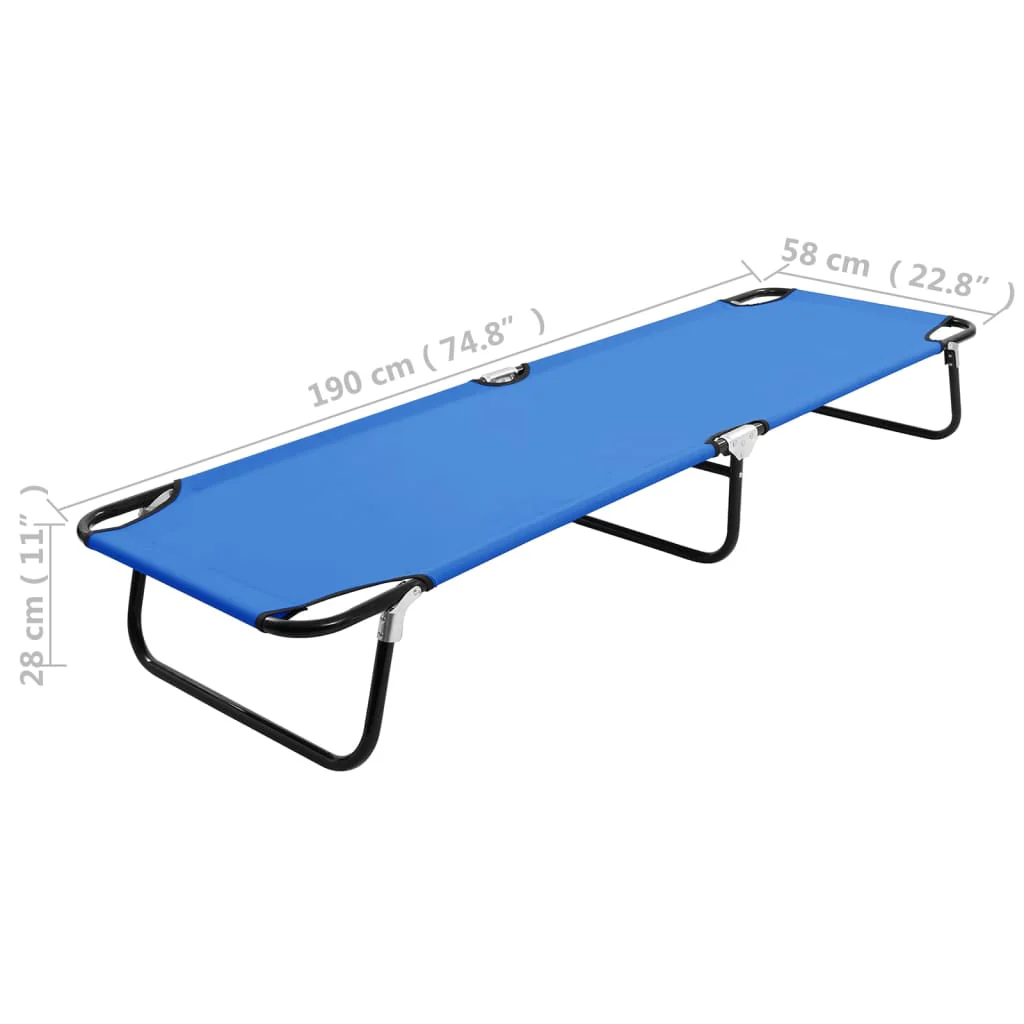 foldbar liggestol stål blå - Image 8