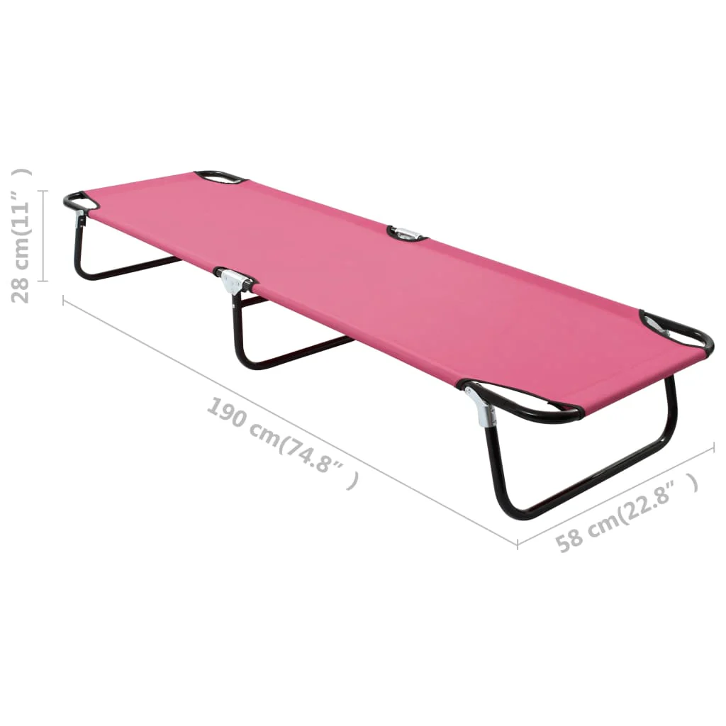 foldbar liggestol stål pink - Image 8