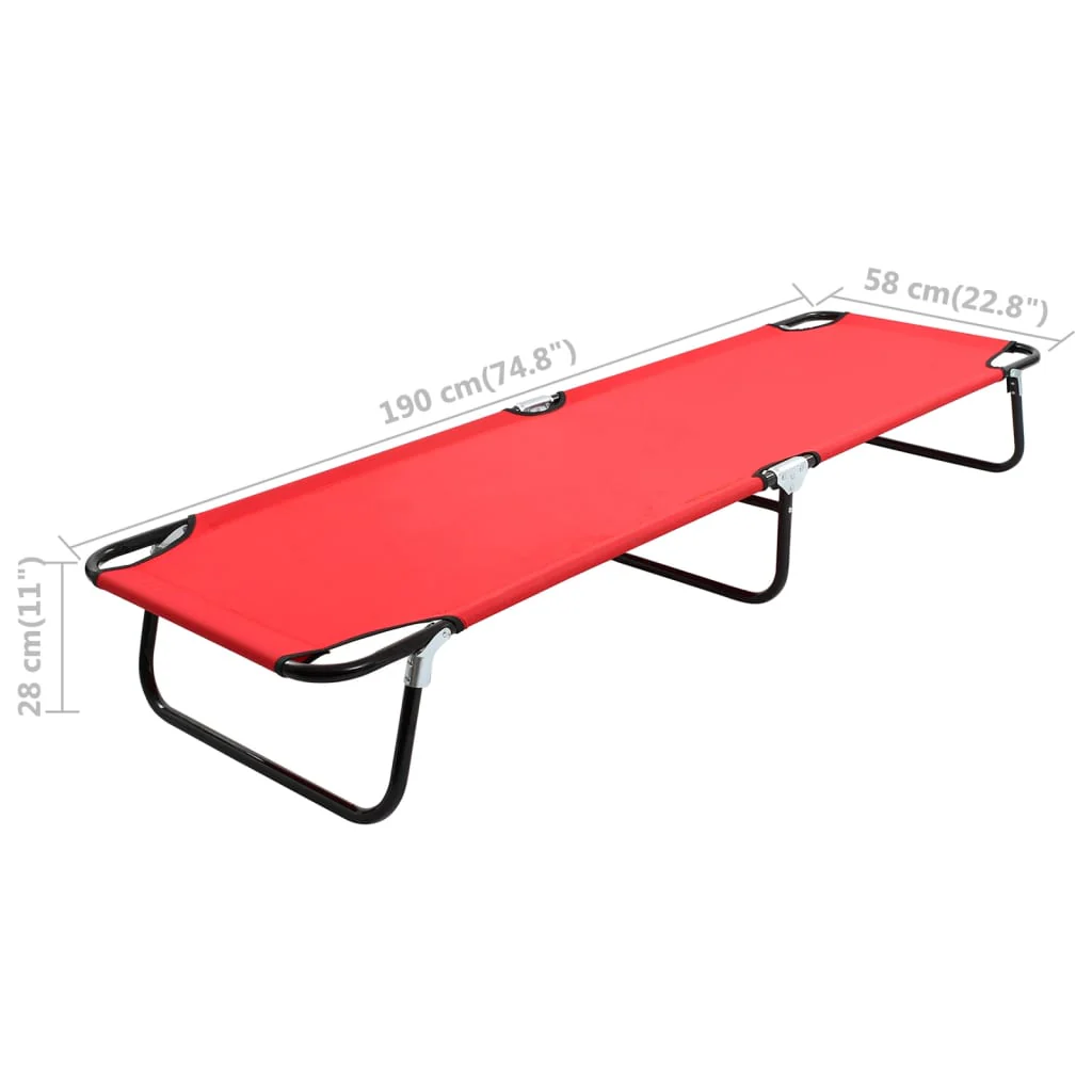 foldbar liggestol stål rød - Image 8