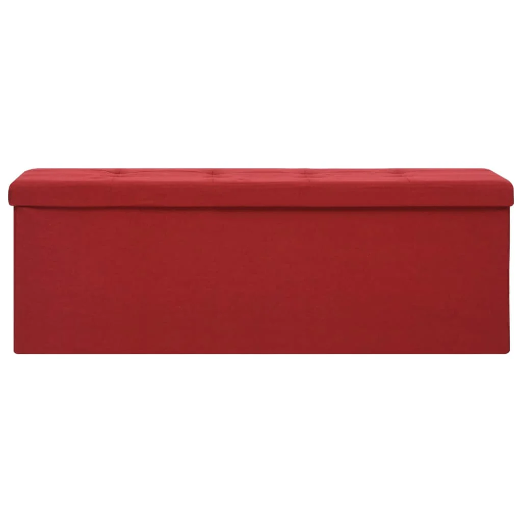 foldbar opbevaringsbænk kunstlærred vinrød - Image 3
