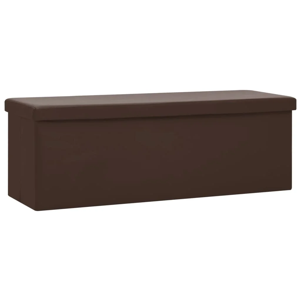 foldbar opbevaringsbænk PVC brun - Image 2