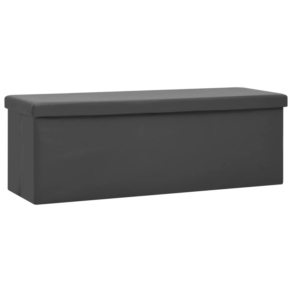 foldbar opbevaringsbænk PVC grå - Image 2