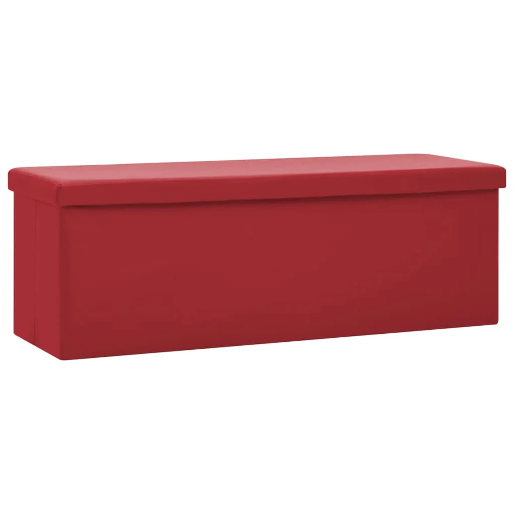 foldbar opbevaringsbænk PVC vinrød - Image 2